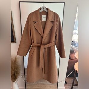 Abercrombie & Fitch Wool Blend Tie Belted Coat